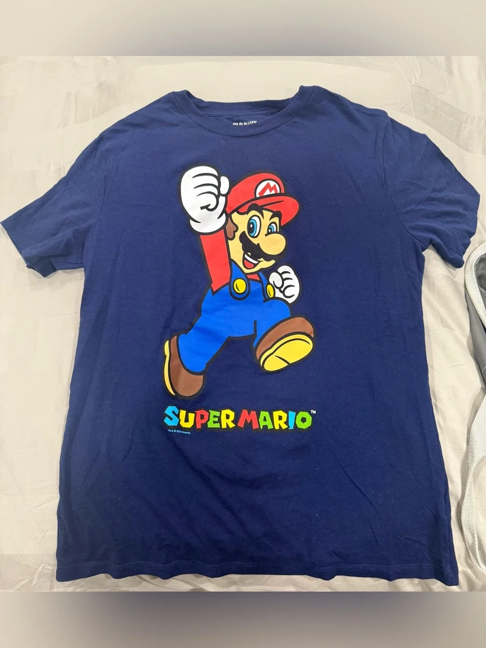 Old Navy Navy Blue Super Mario Graphic Tee - Multicolor Print